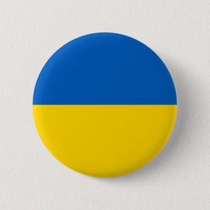 Badge Rond 5 Cm Drapeau bicolore ukrainien bleu et jaune