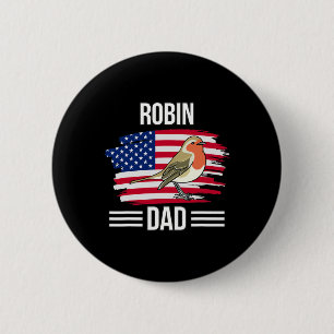 Badge Rond 5 Cm Drapeau Bird Us 4 juillet Fête des pères Robin Pap