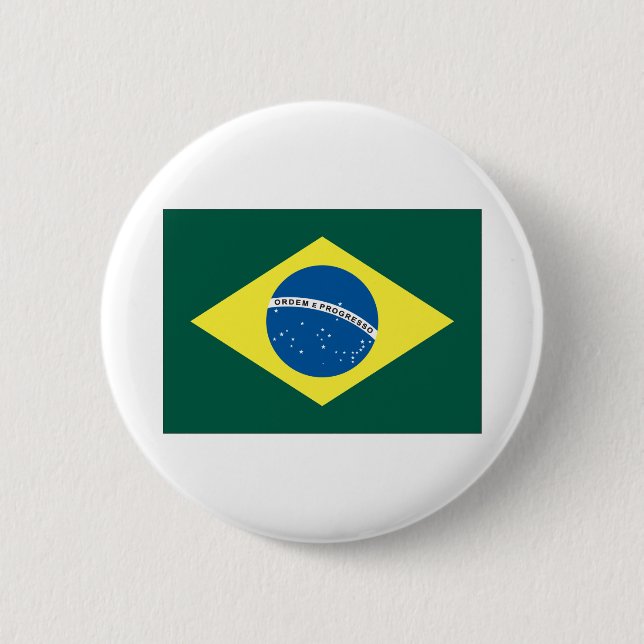 Badge Rond 5 Cm Drapeau brésilien (Devant)