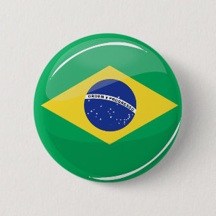 Badge Rond 5 Cm Drapeau brésilien rond brillant
