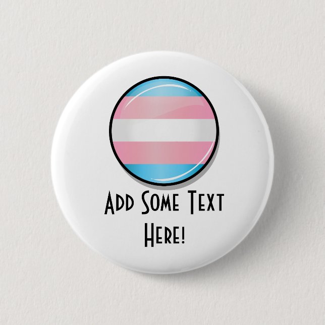 Badge Rond 5 Cm Drapeau brillant de fierté transgenre (Devant)