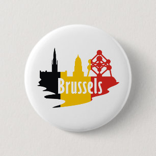 Badge Rond 5 Cm Drapeau Bruxelles