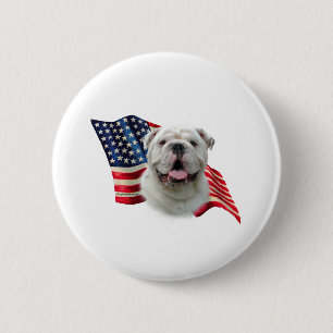 Badge Rond 5 Cm Drapeau Bulldog