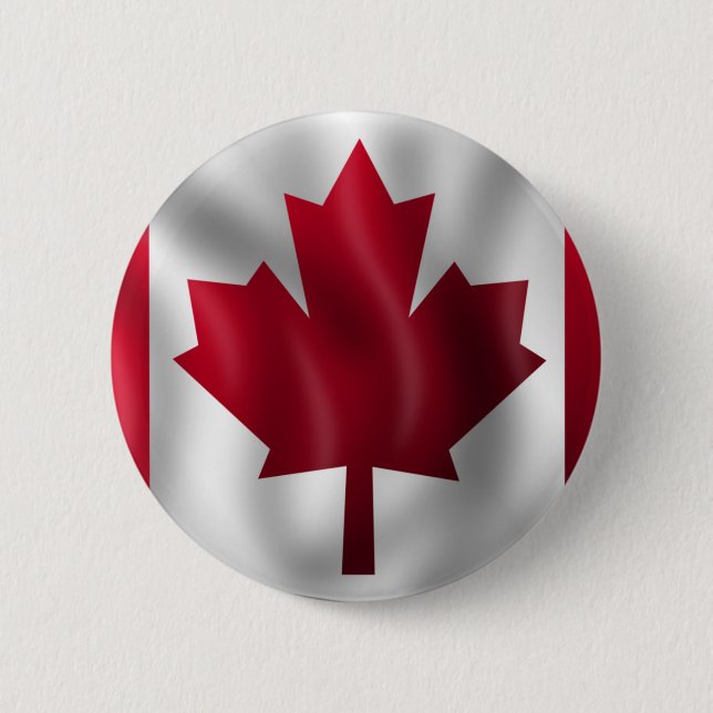 Badge Rond 5 Cm Drapeau canadien (Devant)