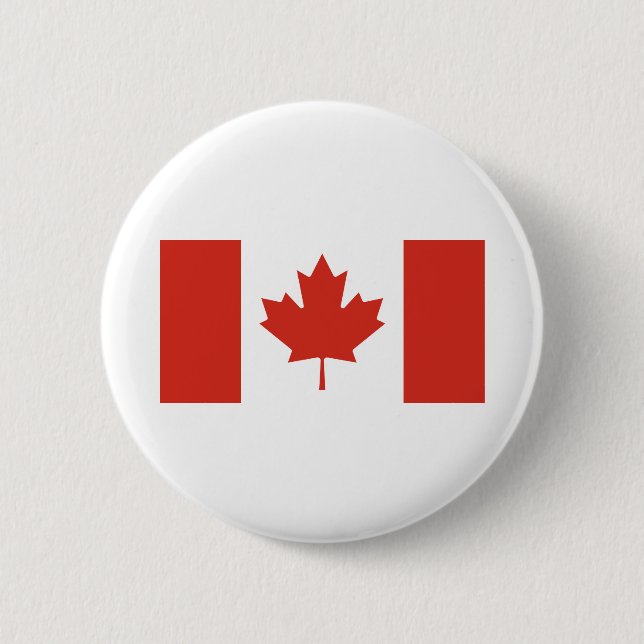 Badge Rond 5 Cm Drapeau canadien (Devant)