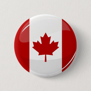Badge Rond 5 Cm Drapeau canadien rond brillant