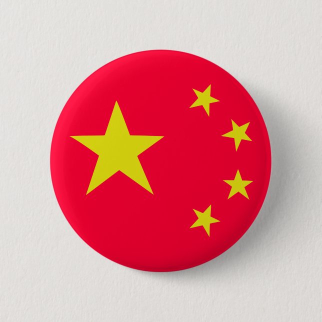 Badge Rond 5 Cm drapeau chinois de chine (Devant)