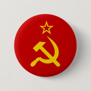 Badge Rond 5 Cm Drapeau communiste URSS de la Russie