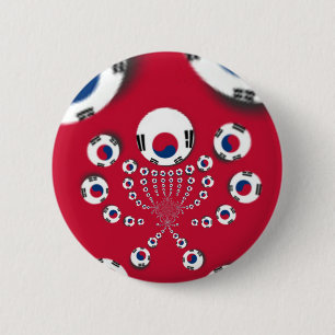 Badge Rond 5 Cm Drapeau Corée du Sud Kaleidoscope
