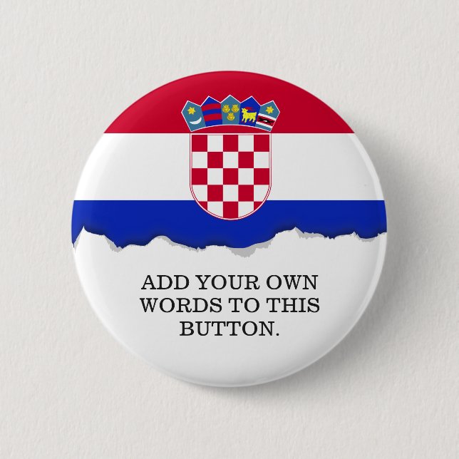 Badge Rond 5 Cm Drapeau croate (Devant)