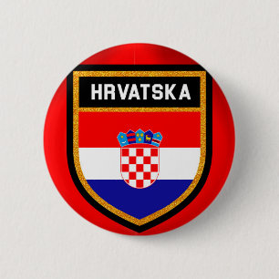 Badge Rond 5 Cm Drapeau Croatie