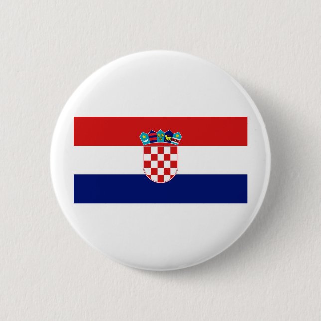 Badge Rond 5 Cm Drapeau Croatie (Devant)