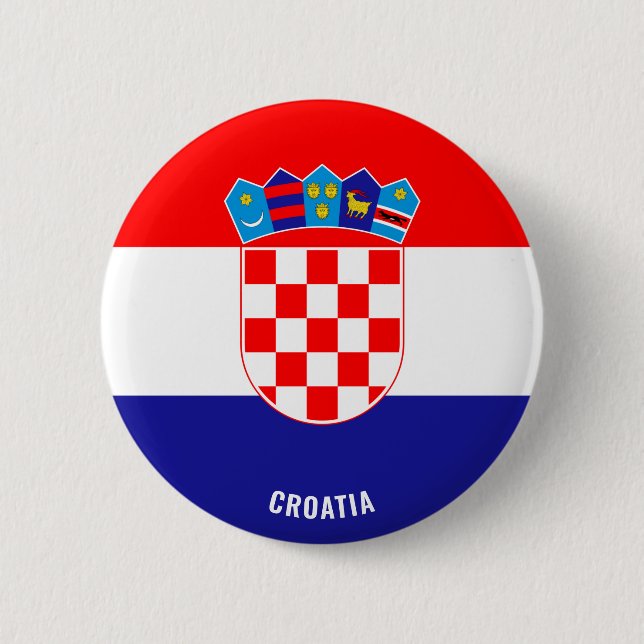 Badge Rond 5 Cm Drapeau Croatie mignon Patriotique (Devant)