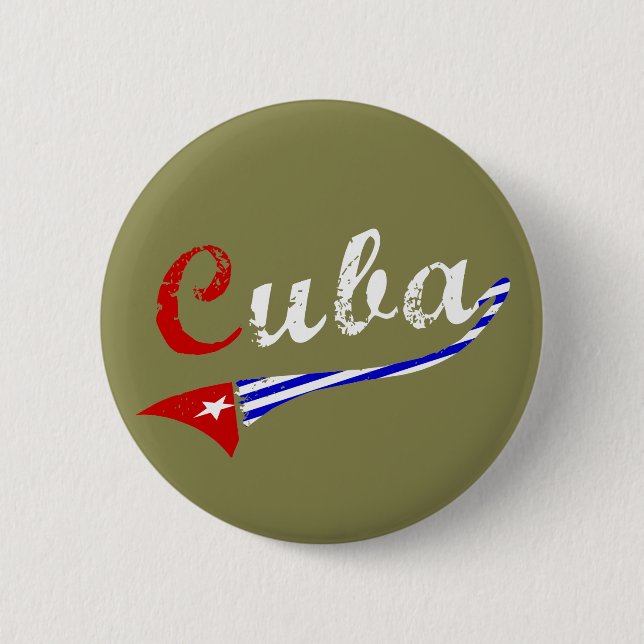 Badge Rond 5 Cm Drapeau cubain (Devant)