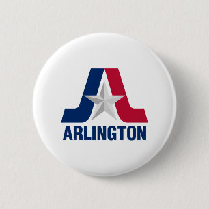 Badge Rond 5 Cm Drapeau d'Arlington, Texas Button