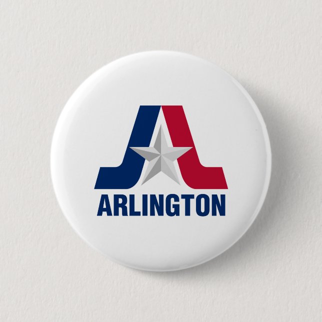 Badge Rond 5 Cm Drapeau d'Arlington, Texas Button (Devant)