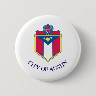 Badge Rond 5 Cm Drapeau d'Austin, Texas