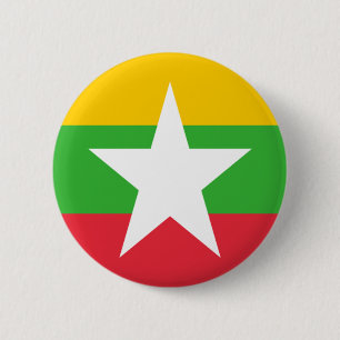 Badge Rond 5 Cm Drapeau de Birmanie