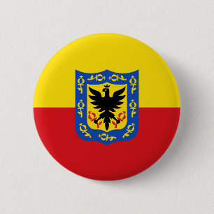 Badge Rond 5 Cm Drapeau de Bogota, Bouton Pinback Colombie