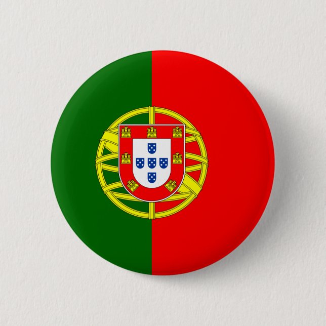 Badge Rond 5 Cm Drapeau de bouton du Portugal (Devant)