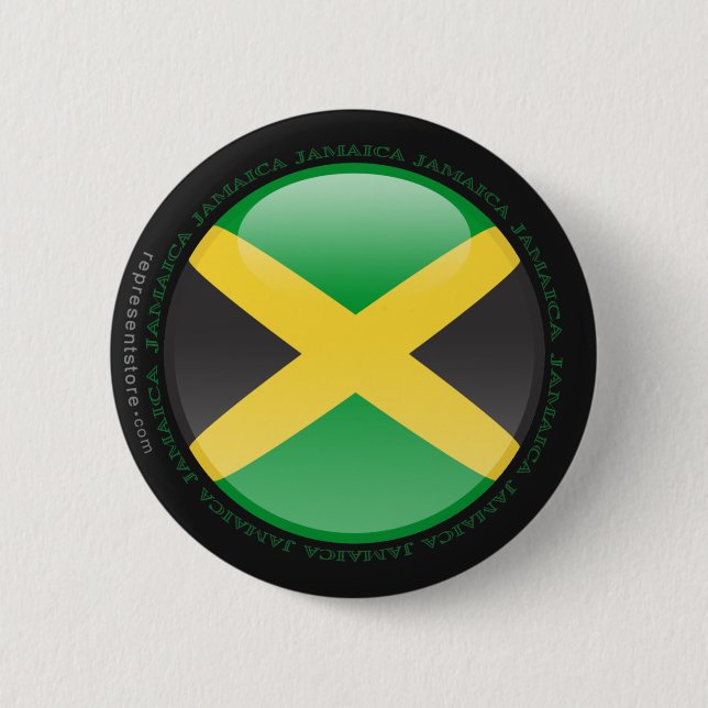 Badge Rond 5 Cm Drapeau de bulle de la Jamaïque (Devant)