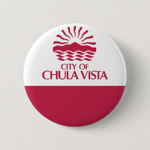 Badge Rond 5 Cm Drapeau de Chula Vista, Californie