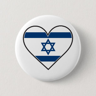 Badge Rond 5 Cm drapeau de coeur de l'Israël