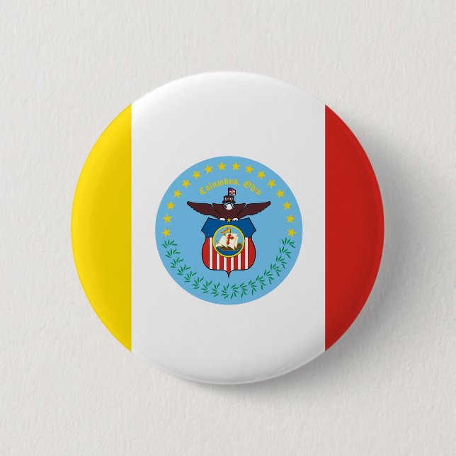 Badge Rond 5 Cm Drapeau de Columbus, Bouton Ohio (Devant)