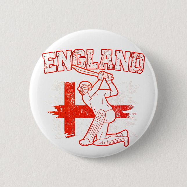 Badge Rond 5 Cm Drapeau de cricket Angleterre (Devant)