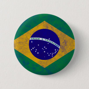 Badge Rond 5 Cm Drapeau de cru du Brésil