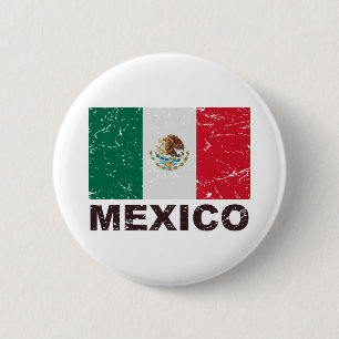 Badge Rond 5 Cm Drapeau de cru du Mexique