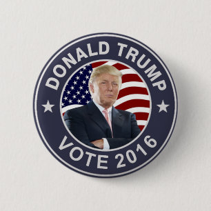 Badge Rond 5 Cm Drapeau de Donald Trump USA