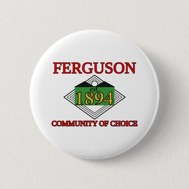 Badge Rond 5 Cm Drapeau de Ferguson, Missouri (Devant)