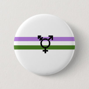Badge Rond 5 Cm Drapeau de fierté genderqueer