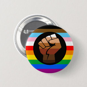 Badge Rond 5 Cm Drapeau de fierté POC de progrès LGBTQ+