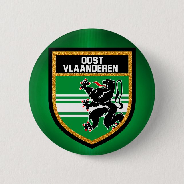 Badge Rond 5 Cm Drapeau de Flandre orientale (Devant)