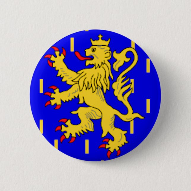 Badge Rond 5 Cm Drapeau de Franche-Comté (France) (Devant)