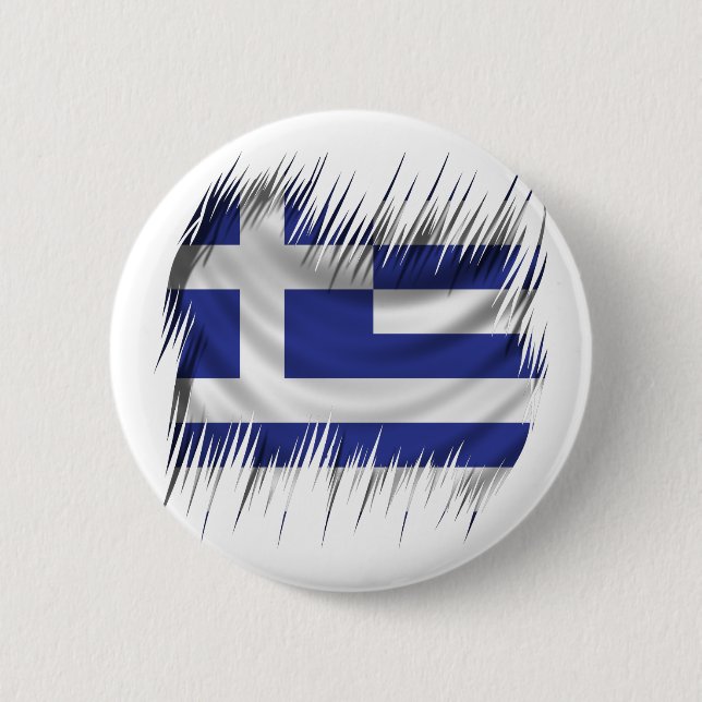 Badge Rond 5 Cm Drapeau de Grec de défibreurs (Devant)