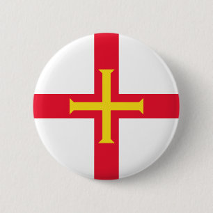 Badge Rond 5 Cm Drapeau de Guernesey
