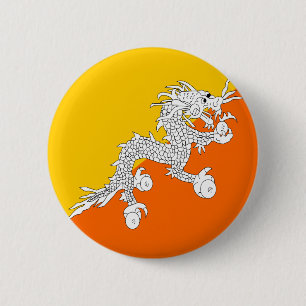 Badge Rond 5 Cm Drapeau de haute qualité du Bhutan