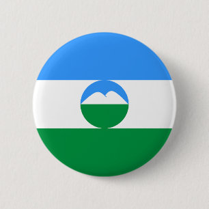 Badge Rond 5 Cm Drapeau de Kabardino-Balkarie