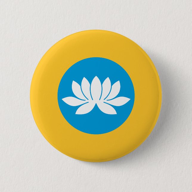 Badge Rond 5 Cm Drapeau de Kalmoukie (Devant)