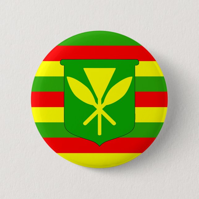 Badge Rond 5 Cm Drapeau de Kanaka Maoli (Devant)