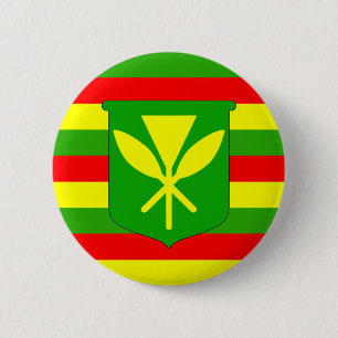 Badge Rond 5 Cm Drapeau de Kanaka Maoli