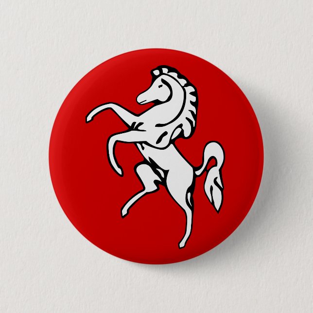 Badge Rond 5 Cm Drapeau de Kent (Cheval Blanc) (Comté d'Angleterre (Devant)