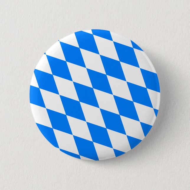 Badge Rond 5 Cm Drapeau de la Bavière de l'Allemagne (Devant)