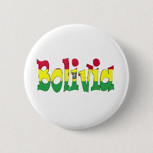 Badge Rond 5 Cm Drapeau de la Bolivie