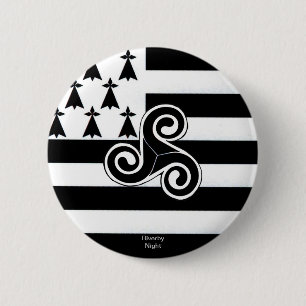 Badge Rond 5 Cm Drapeau de la Bretagne (Breton)
