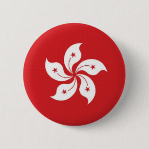 Badge Rond 5 Cm Drapeau de la Chine Hong Kong