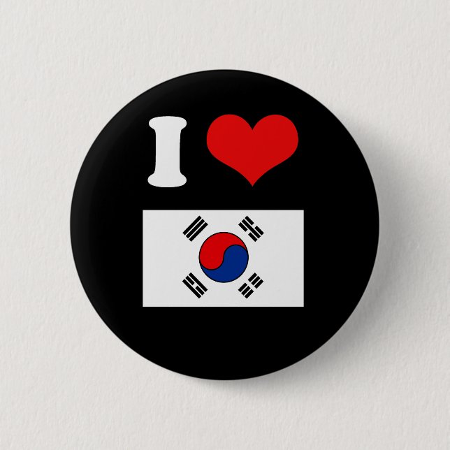 Badge Rond 5 Cm Drapeau de la Corée (Devant)